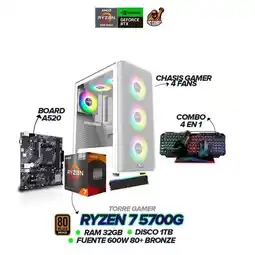 Falabella TORRE GAMER RYZEN 7 5700G / RAM 32GB / 1TB SSD / Board A520 / 600W 80+ BRONZE oferta