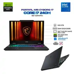 Falabella Portátil Gamer CYBORG 17 144Hz / Core i7-240H / RTX 5050 8GB / RAM 32GB / SSD 2TB oferta