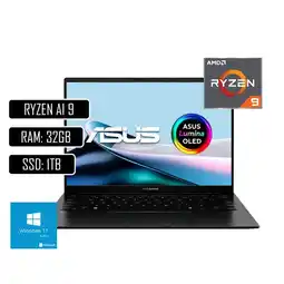 Falabella PORTATIL ZENBOOK - AMD RYZEN AI 9 HX 370 - 32GB LPDDR5X - 1 TERA SSD - 14" OLED oferta