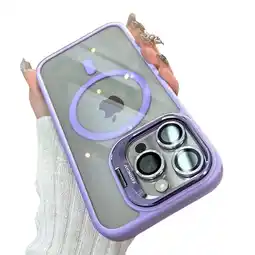 Falabella Funda Luxury Transparente Con Aros y Magnetico Para iPhone 16 Lila oferta