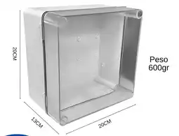 Falabella CAJA DE PASO INDUSTRIAL 20X20 PLASTICA CON INYECCION ABS CIERRE HERMETICO Y BISAGRA oferta