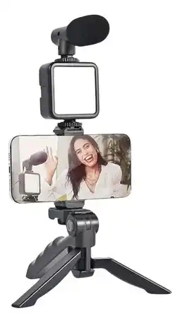Falabella Estabilizador Camara Y Celular Luz Led Microfono Con Control oferta