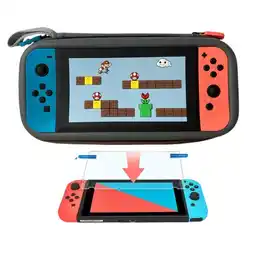 Falabella Estuche Edicion Mundo Negro + Vidrio Para Switch oferta