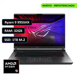 Falabella PORTATIL STRIX G18 AMD RYZEN 9 9955HX RAM 32GB DDR5 SSD 1TB RTX 5070 8GB oferta