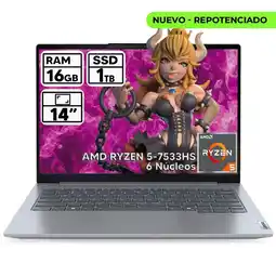 Falabella PORTATIL THINKBOOK RYZEN 5-7533HS 16GB RAM 1TB SSD 14 WUXGA oferta