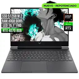 Falabella VICTUS AMD RYZEN 7-8845HS RTX 4070 8GB SSD 512GB RAM 40GB LED 16 FHD 144Hz oferta