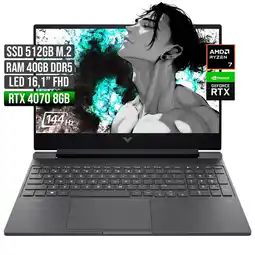 Falabella VICTUS AMD RYZEN 7-8845HS RTX 4070 8GB SSD 512GB RAM 40GB LED 16 FHD 144Hz oferta