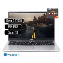 Falabella PORTATIL AL15 AMD RYZEN 7 5700U 15.6'' FHD IPS - RAM 16GB - SSD 1TB - WIN 11 HOME oferta