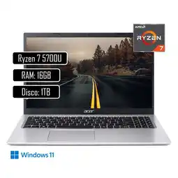 Falabella PORTATIL AL15 AMD RYZEN 7 5700U 15.6'' FHD IPS - RAM 16GB - SSD 1TB - WIN 11 HOME oferta