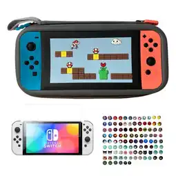 Falabella Estuche Edicion Mundo Negro + Vidrio + 2 Grips Para Switch OLED oferta