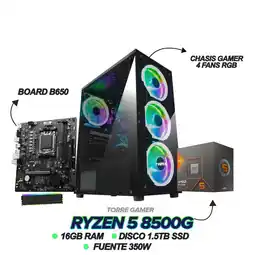 Falabella PC Gamer Ryzen 5 8500G RAM 16GB DDR5 SSD 1.5TB Board A620 Fuente 350W oferta