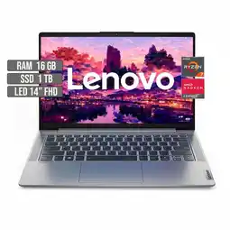 Falabella PORTATIL IDEAPAD AMD RYZEN 7 5700U SSD 1TB RAM 16GB LED 14 FHD oferta
