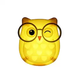 Falabella Lámpara Búho Infantil Luz Led Nocturna De Pared Decorativa Amarillo oferta