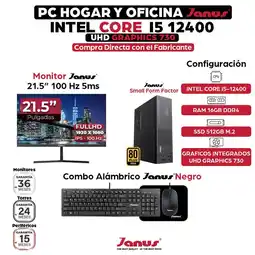 Falabella Computador Intel Core i5-12400 RAM 16GB SSD 512GB Monitor 22 Pulgadas 100Hz oferta
