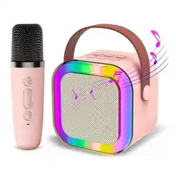 Falabella Parlante Karaoke Portátil Mini con Micrófono Inalámbrico Bluetooth y Luces LED oferta