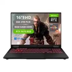 Falabella PORTATIL TUF A16 RYZEN 9 270 RAM 64GB SSD 2TB RTX 5070 8G oferta