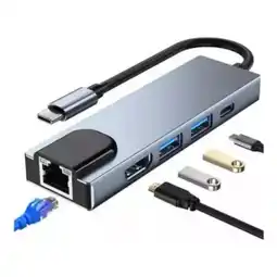Falabella 5 En 1 Usb Hub Adaptador Pd 3.0 Tipo C Hdmi 4k 5gbps oferta