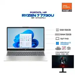 Falabella PORTÁTIL + MONITOR 22 SAMSUNG RYZEN 7 7730U / RAM 32 GB / SSD 512GB / 15.6” FHD oferta