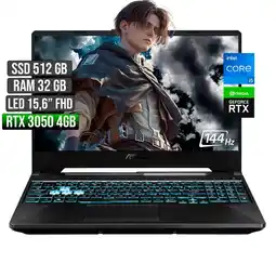 Falabella TUF INTEL CORE I5-12500H RTX 3050 4GB SSD 512GB RAM 32GB LED 15,6 FHD 144Hz oferta