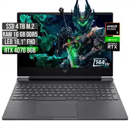 Falabella Portátil Victus AMD Ryzen 7 RTX 4070 16GB RAM 4TB SSD 16 FHD oferta