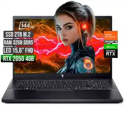Falabella NITRO AMD RYZEN 5-7535HS RTX 2050 4GB SSD 2TB RAM 32GB LED 15,6 FHD 144Hz oferta