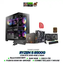 Falabella TORRE GAMER RYZEN 5 8500G / RTX 3050 6GB / B650 WIFI / 16GB RAM / 1TB / 550W BRZ oferta
