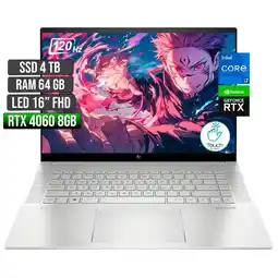 Falabella Portátil Gamer Envy Intel Core i7 RTX 4060 64GB RAM 4TB SSD 16 FHD ENVY16-H1053DX oferta