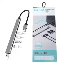 Falabella Hub 7 Puertos Usb 3.0 Treqa Color Gris Oscuro oferta