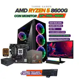 Falabella PC Gamer Ryzen 5 8600G/16GB DDR5 / SSD 1 TB / Monitor 27” 100Hz oferta