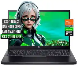 Falabella Computador Gamer Nitro Ryzen 5 RTX 2050 4GB SSD 1TB 40GB 144Hz oferta