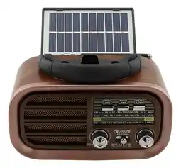 Falabella Parlante Radio Retro Vintage Bluetooth Mp3 Fm Am Panel Solar oferta