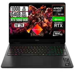 Falabella PORTATIL OMEN AMD RYZEN 9 8940HX RTX 5060 8GB SSD 1TB RAM 64GB 16 2K 144HZ oferta
