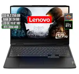 Falabella PORTATIL GAMING AMD RYZEN 5 6600H SSD 256GB RAM 24GB RTX 3050 4GB 15.6" FHD oferta