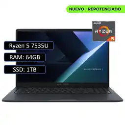 Falabella PORTATIL EXPERTBOOK AMD RYZEN 5 7535U RAM 64GB DDR5 / SSD 1TB / WIN11 PRO 14 oferta