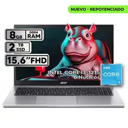 Falabella PORTÁTIL INTEL CORE i3 1215U RAM 8GB SSD 2TB 156″ FHD SILVER oferta