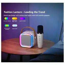 Falabella Microfono Inalámbrico Bluetooth para Karaoke Portátil Mini con Parlante y Luces LED oferta