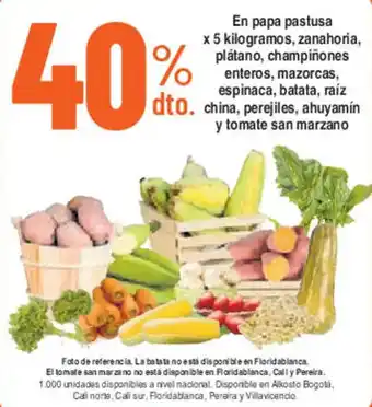 En papa pastusa zanahoria, plátano, champiñones…