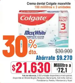 Alkosto Colgate Max White crema dental oferta