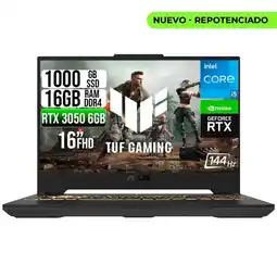 Falabella PORTATIL TUF INTEL CORE 5-210H RTX 3050 6GB SSD 1TB RAM 16GB 16 WUXGA 144HZ oferta