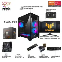 Falabella PC GAMER RYZEN 7 8700F + RX 9060XT 8GB + MONITOR ASUS TUF 24 146HZ FHD - RAM 32GB DDR5 - SSD 1TB oferta