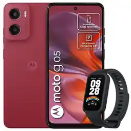 Falabella Celular Moto G05 128GB/4GB Rojo + Mi Band 9 Active Blk oferta
