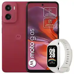 Falabella Celular Moto G05 128GB/4GB Rojo + Mi Band 9 Active Wht oferta