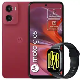 Falabella Celular Moto G05 128GB/4GB Rojo + Watch 5 Active Blk oferta