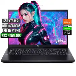 Falabella NITRO AMD RYZEN 5-7535HS RTX 2050 4GB SSD 4TB RAM 16GB LED 15,6 FHD 144Hz oferta
