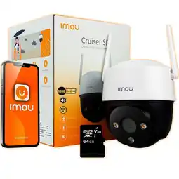 Falabella CÁMARA DE SEGURIDAD WIFI INTELIGENTE IMOU 2MP EXTERIOR LENTE MOVIL+MICRO SD 64GB oferta