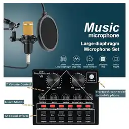 Falabella KIT GRABACION PROFESIONAL MICROFONO ECUALIZADOR TARJETA SONIDO V8 oferta