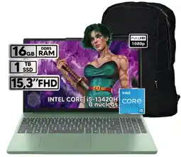 Falabella PORTATIL IDEAPAD SLIM 3 I5 13420H 16GB RAM 1TB SSD 15.3 FHD GREEN LIGHT + BOLSO OBSEQUIO oferta
