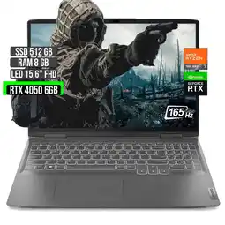 Falabella Portátil AMD Ryzen 7 RTX 4050 512GB SSD 8GB RAM 15.6 FHD oferta