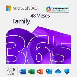 Falabella Licencia Office 365 Familia KEY 48 Meses 6 Usuarios 30 Dispositivo PIN oferta