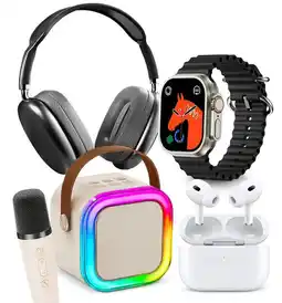 Falabella Combo Smartwatch Reloj Audifonos Parlante Microfono negro oferta